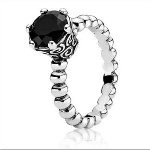 Pandora Black Stone Spinel Ring with Box
